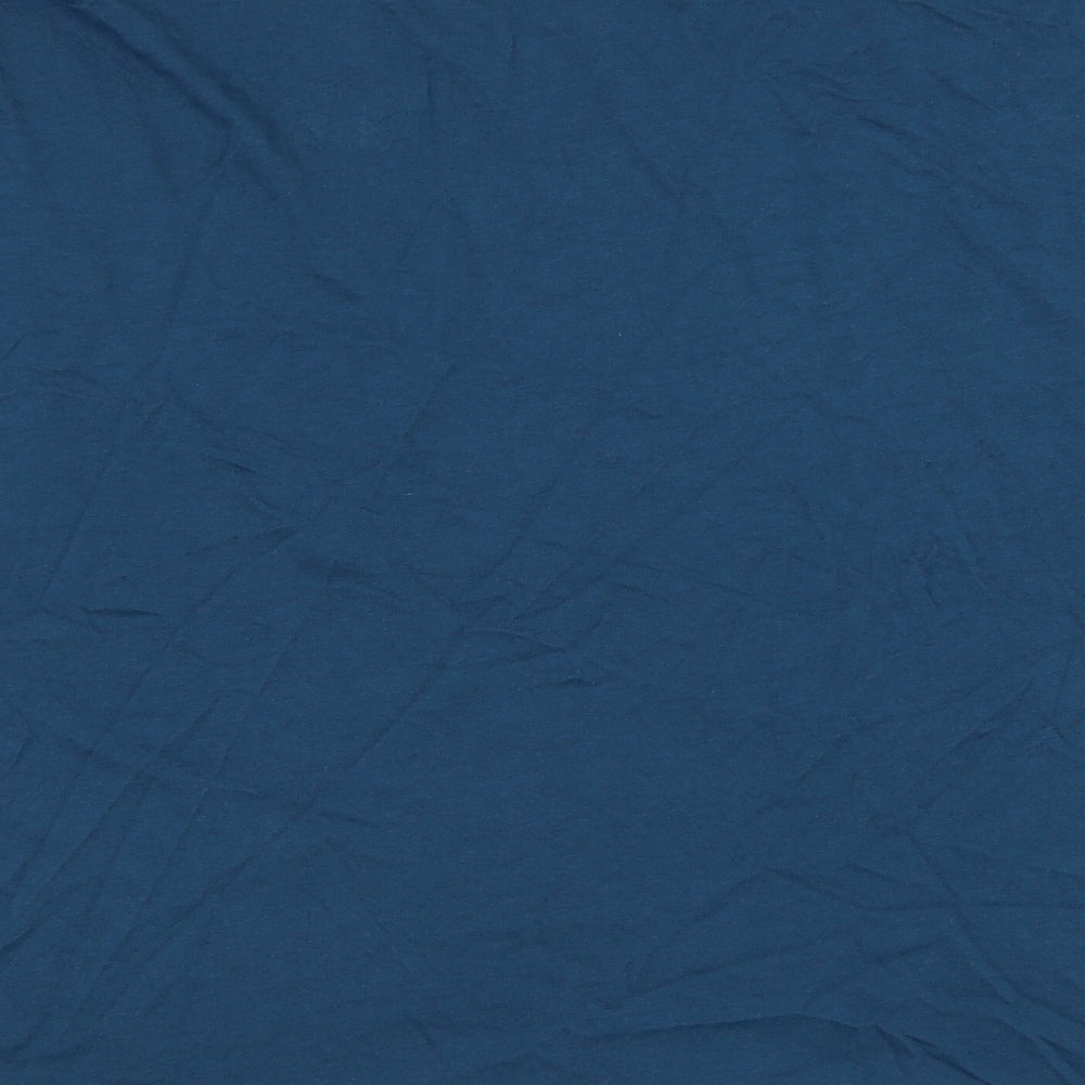 marksd Womens Blue Cotton Basic T-Shirt Size 16 Round Neck - Happy, Loungewear