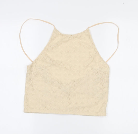 Womens UK Size 12 Miss Selfridge Beige Camisole Tank