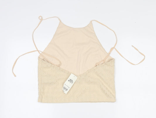 Womens UK Size 12 Miss Selfridge Beige Camisole Tank