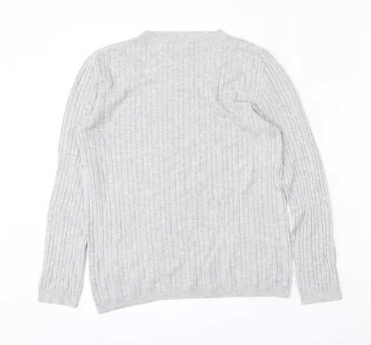 Atmosphere Womens Grey Round Neck Polyester Pullover Jumper Size 12