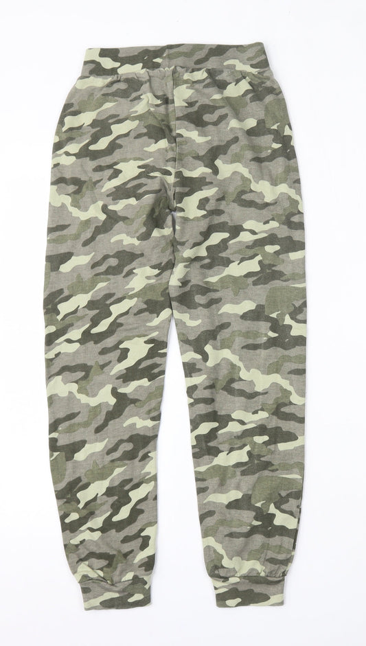 DKNY Girls Multicoloured Camouflage Cotton Jogger Trousers Size 8-9 Years Regular