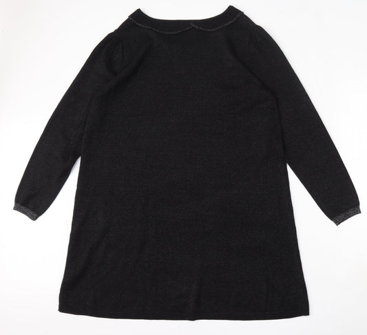 Wallis Womens Black Acrylic Trapeze & Swing Size L Round Neck