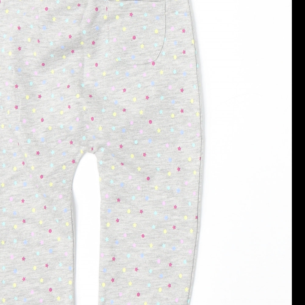 Matalan Boys Grey Geometric Cotton Jogger Trousers Size 12-18 Months