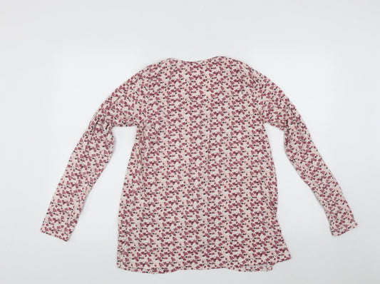 ESMARA Womens Multicoloured Fair Isle Cotton Basic Blouse Size S Scoop Neck