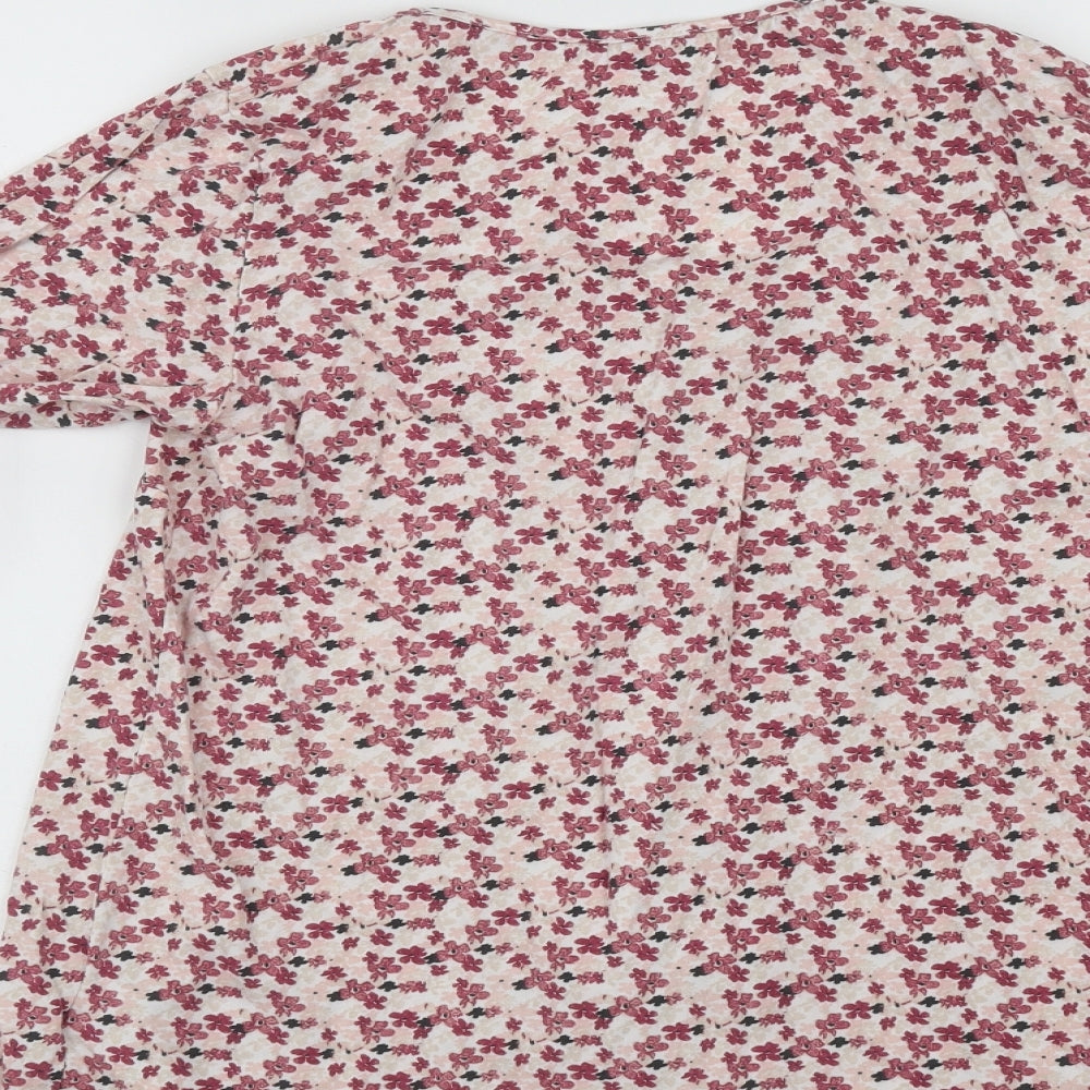 ESMARA Womens Multicoloured Fair Isle Cotton Basic Blouse Size S Scoop Neck