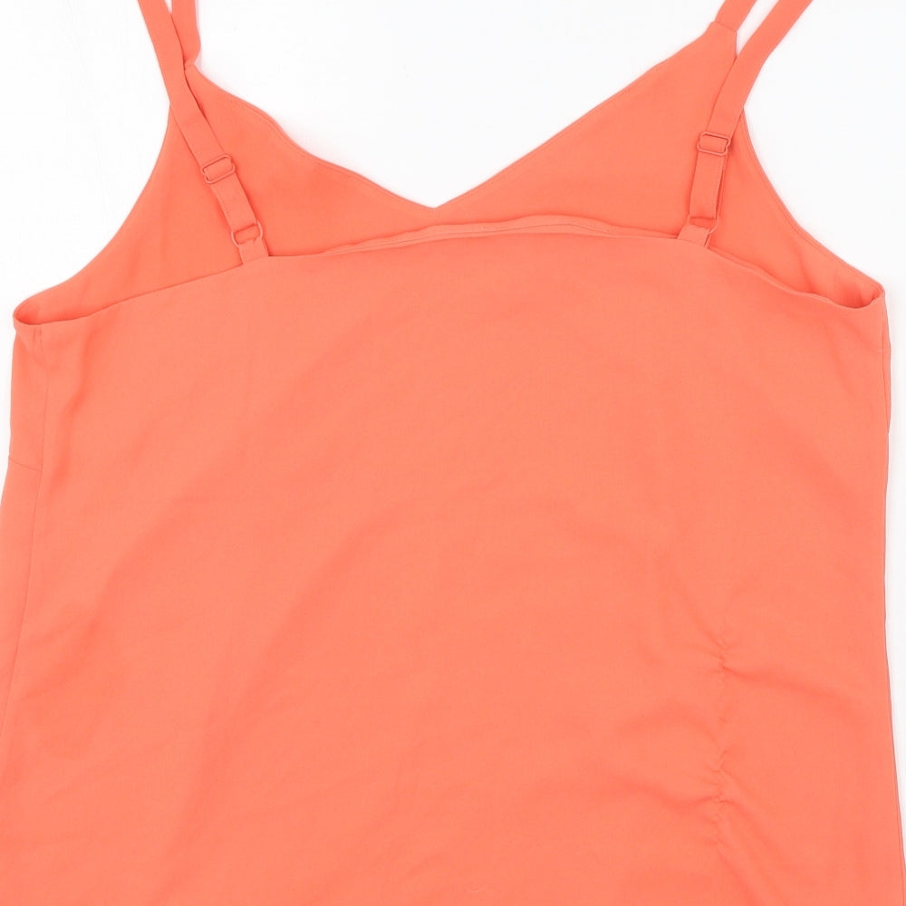 F&F Womens Orange Polyester Camisole Tank Size 14 Round Neck