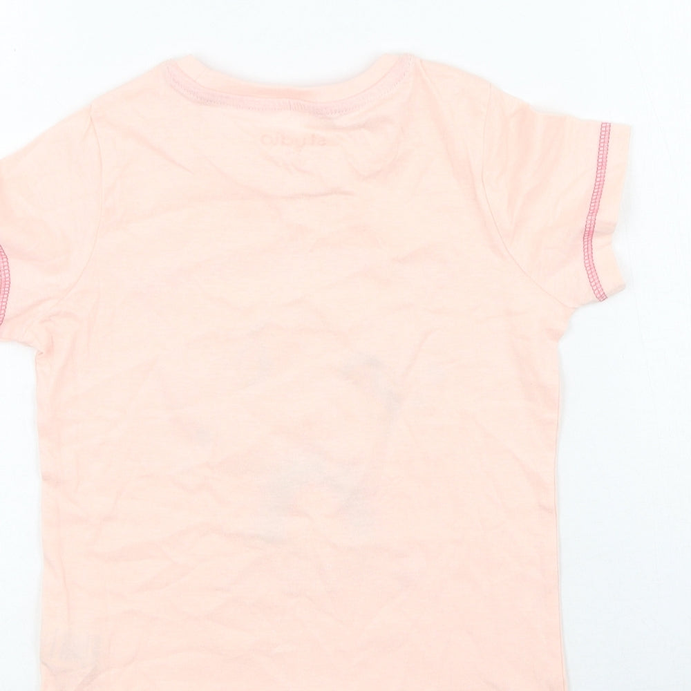 Studio Girls Pink Cotton Basic T-Shirt Size 5-6 Years Round Neck - Unicorn