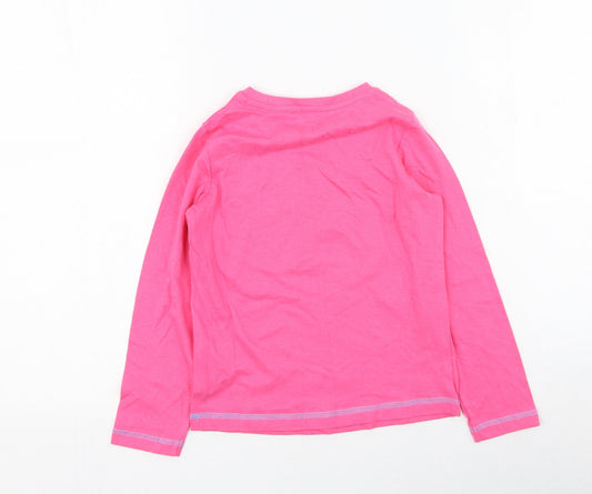 Studio Girls Pink Cotton Basic Casual Size 5-6 Years Round Neck - Unicorn