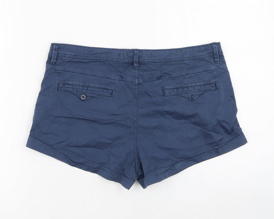 Pull&Bear Womens Blue  Cotton Cargo Shorts Size 36 L4.5 in Regular