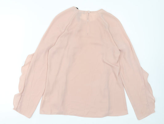 Atmosphere Womens Pink Polyester Basic Blouse Size 10 Crew Neck