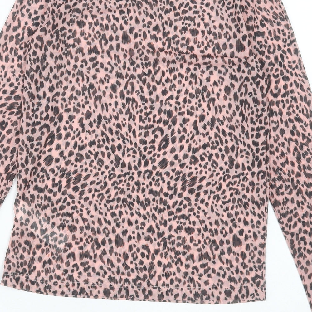 Womens UK Size 6 New Look Pink Cropped T-Shirt
