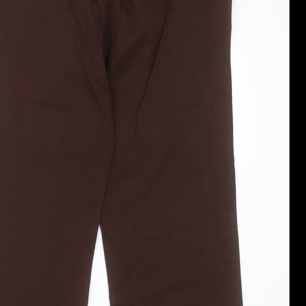 Style & Co Womens Brown Cotton Cropped Trousers Size 12 L24 in Regular Hook & Eye