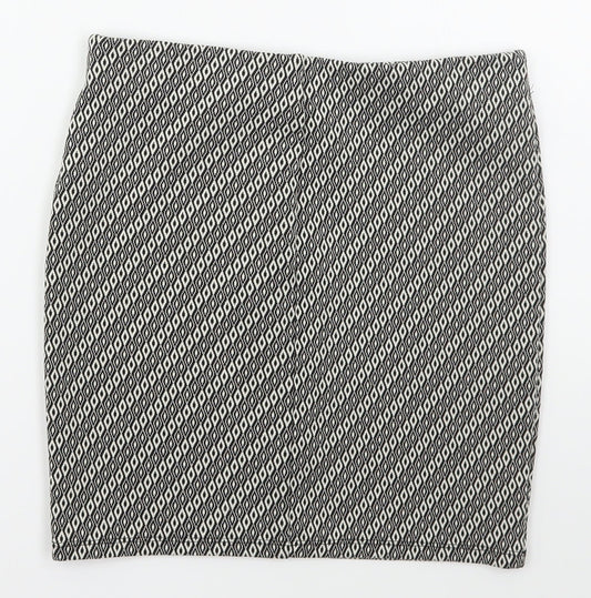 Atmosphere Womens Grey Geometric Polyester Mini Skirt Size 8