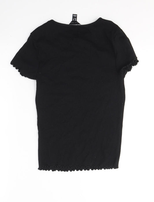 Womens UK Size 12 New Look Black Basic T-Shirt