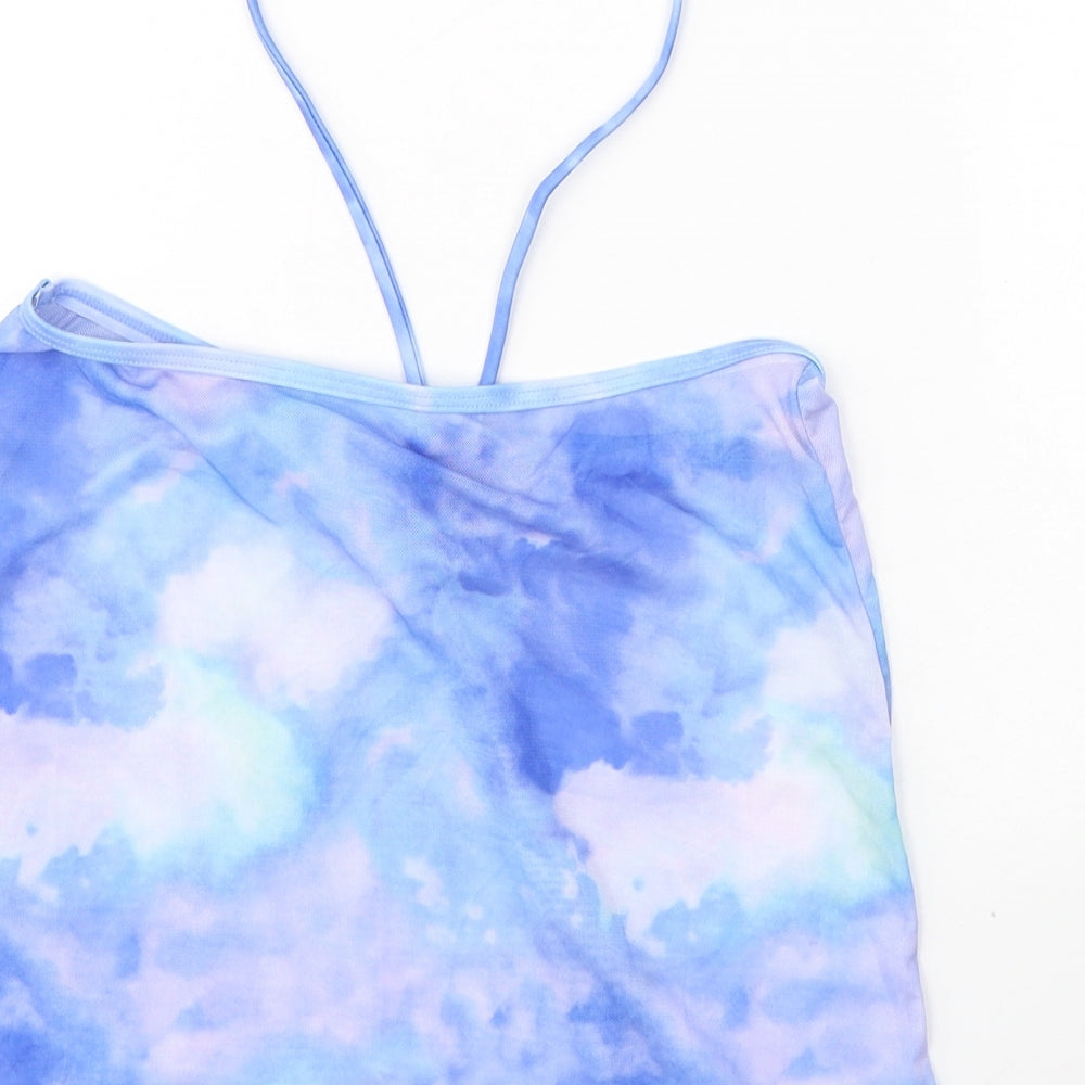 Womens UK Size S Preworn Blue Cropped Tank