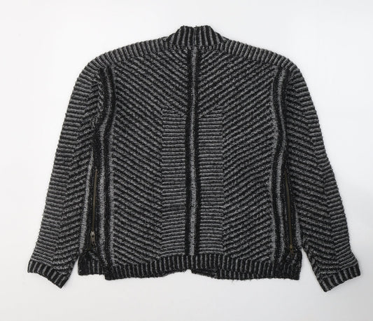 Marks and Spencer Womens Black V-Neck Acrylic Cardigan Jumper Size 14