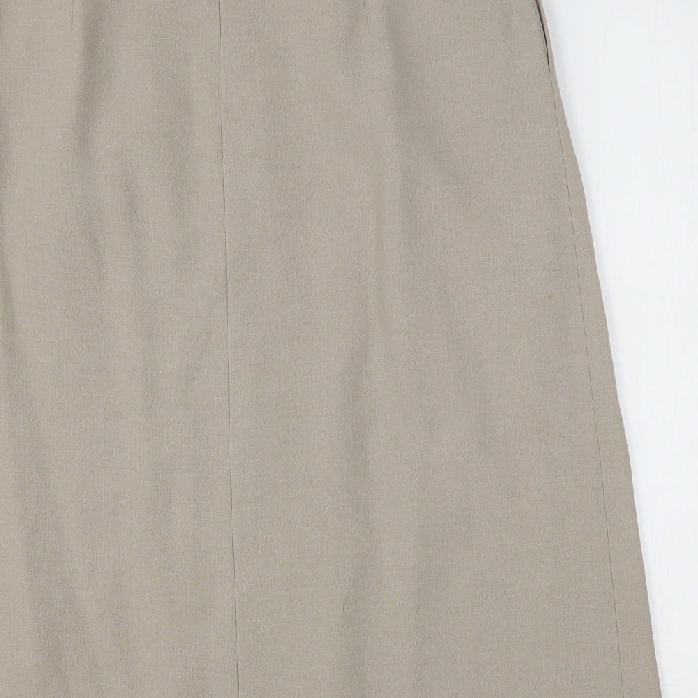 Goldix Womens Beige Modal A-Line Skirt Size 34 in Button