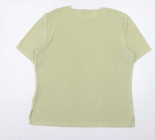 Womens UK Size XL Reflections Green Basic T-Shirt