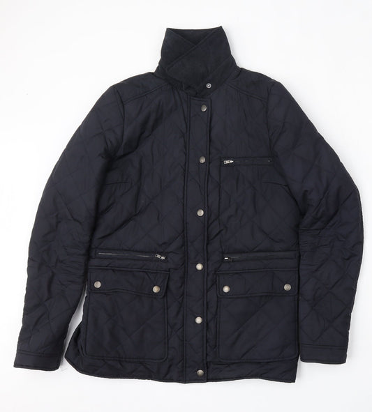 Dorothy Perkins Womens Blue Argyle/Diamond Quilted Jacket Size 10