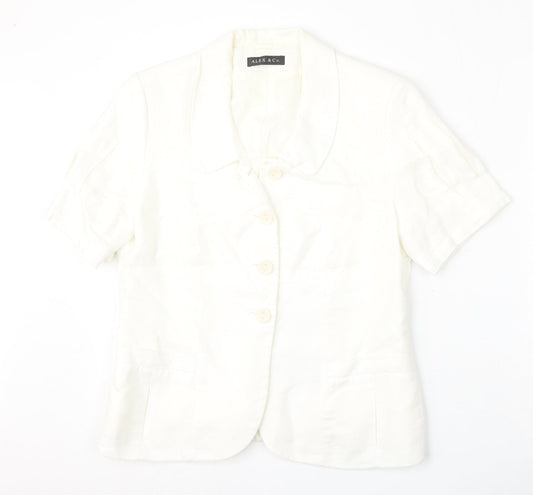 Womens UK Size 14 Alex & Co White Basic Button-Up