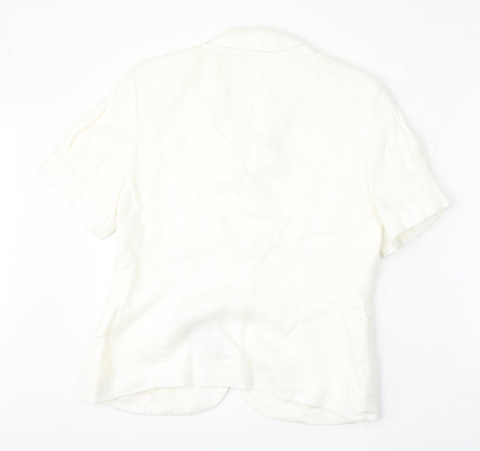 Womens UK Size 14 Alex & Co White Basic Button-Up