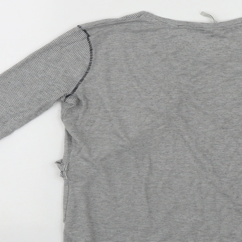 House of Fraser Womens Multicoloured Striped Polyester Basic Blouse Size 8 Roll Neck