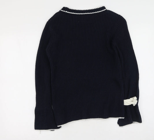 Womens UK Size S Papaya Blue Pullover Jumper