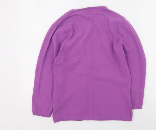 BAY Womens Purple V-Neck Acrylic Cardigan Jumper Size 10