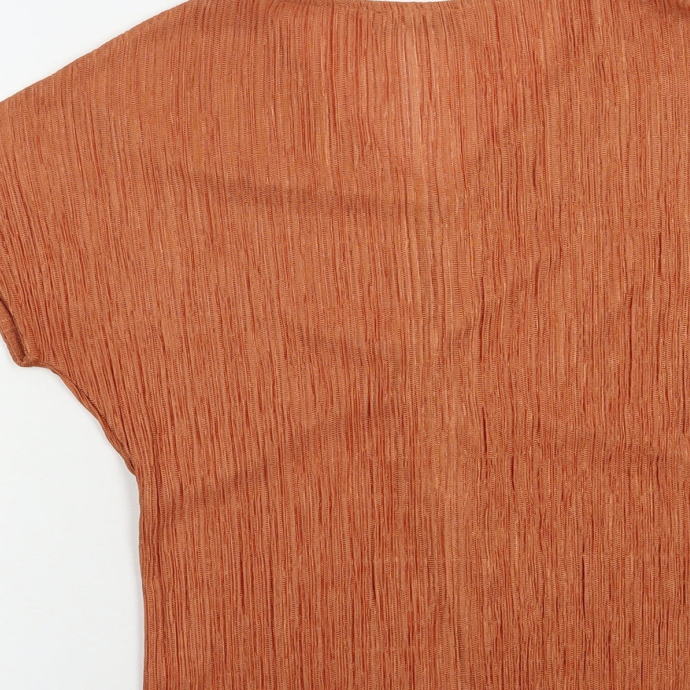 Womens UK Size XS Gallery Orange Basic Blouse