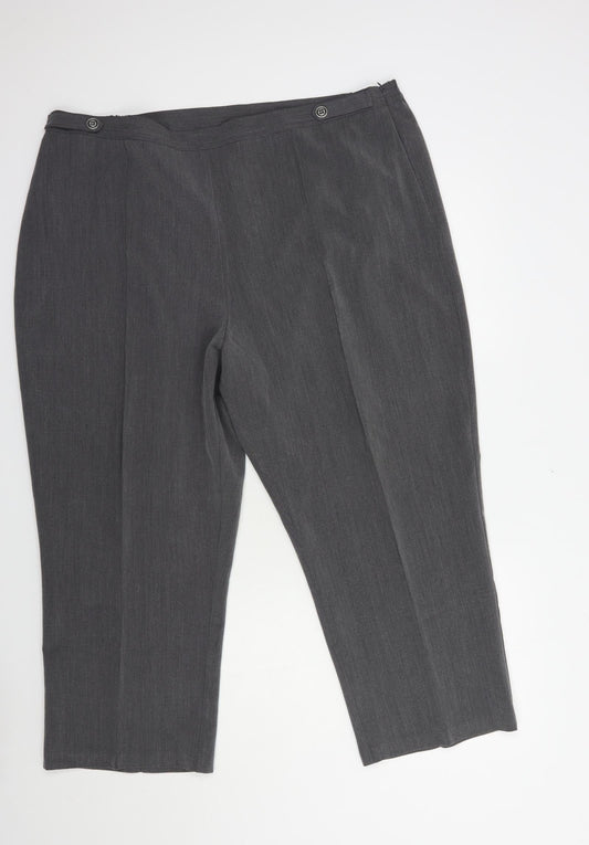 Womens UK Size 22 Sarah Hamilton Regular Fit Dress Pants Grey Trousers
