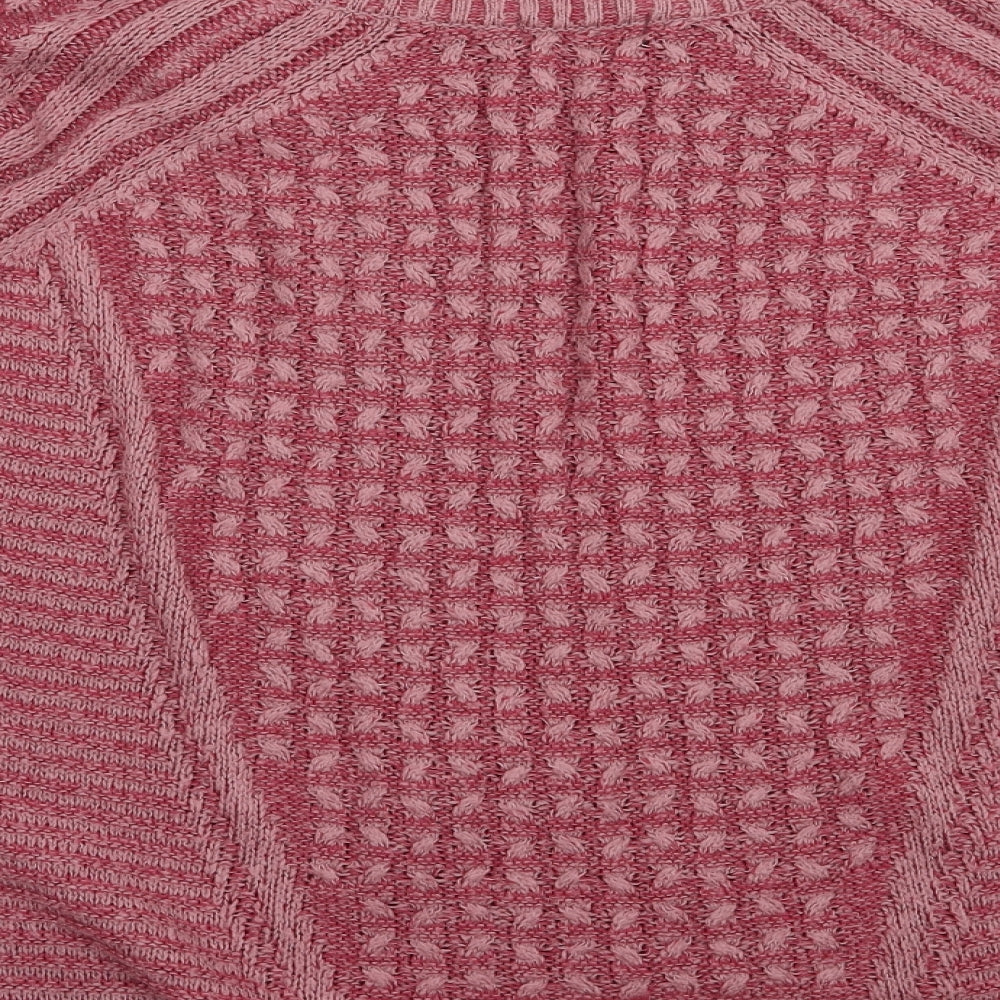 George Womens Pink Boat Neck Acrylic Pullover Jumper Size 16