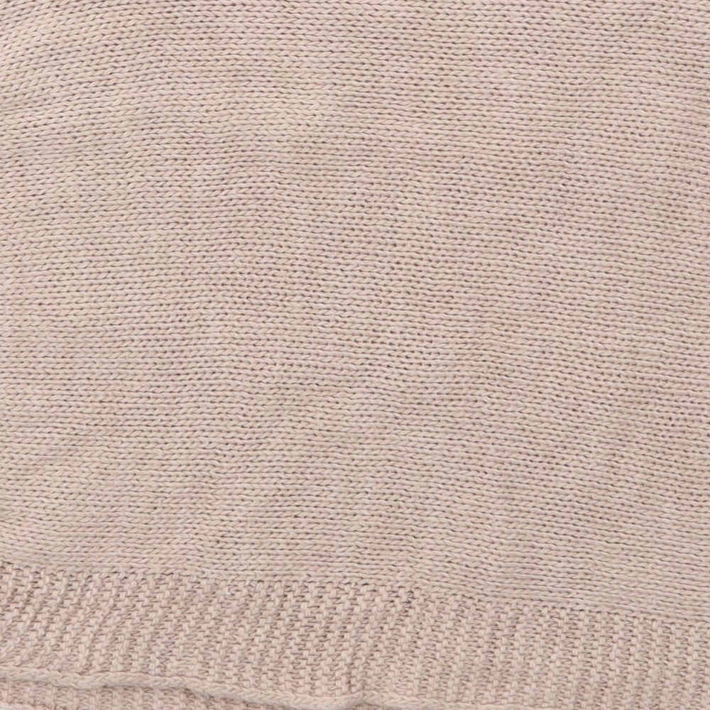 Boohoo Womens Pink Boat Neck Acetate Pullover Jumper Size S