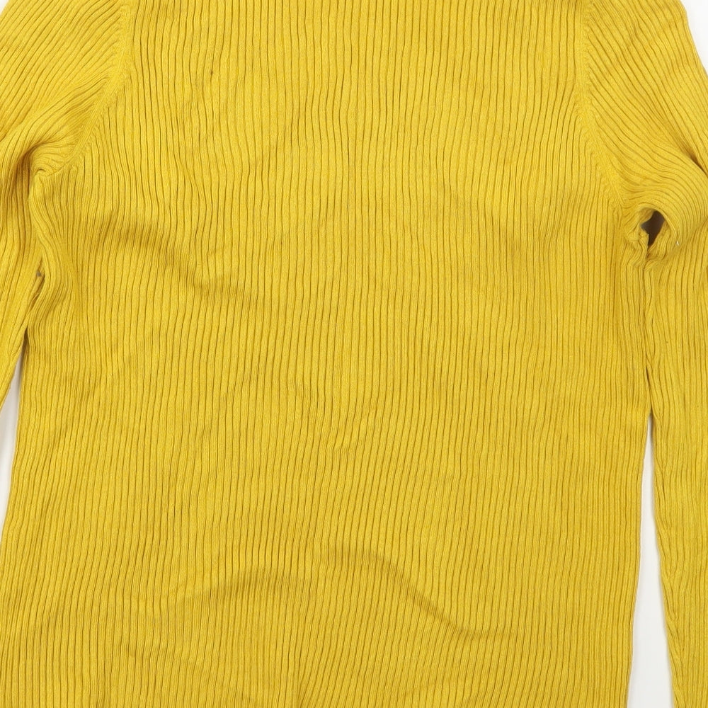 George Womens Yellow Boat Neck Viscose Pullover Jumper Size 20