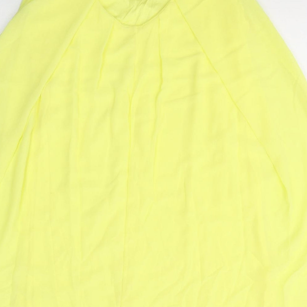 Quiz Womens Yellow Polyester Tank Dress Size M Round Neck Pullover