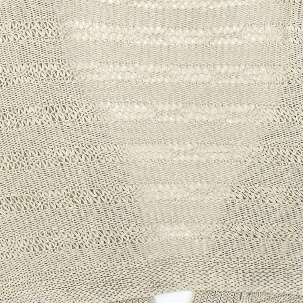 George Womens Beige V-Neck Acrylic Cardigan Jumper Size 16