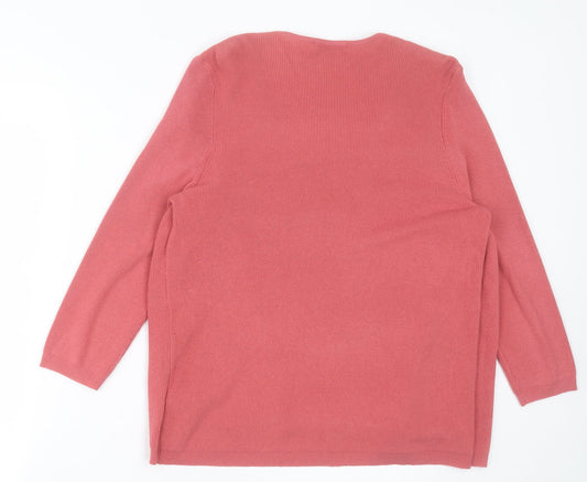 Womens UK Size 14 Marks and Spencer Pink Pullover Jumper