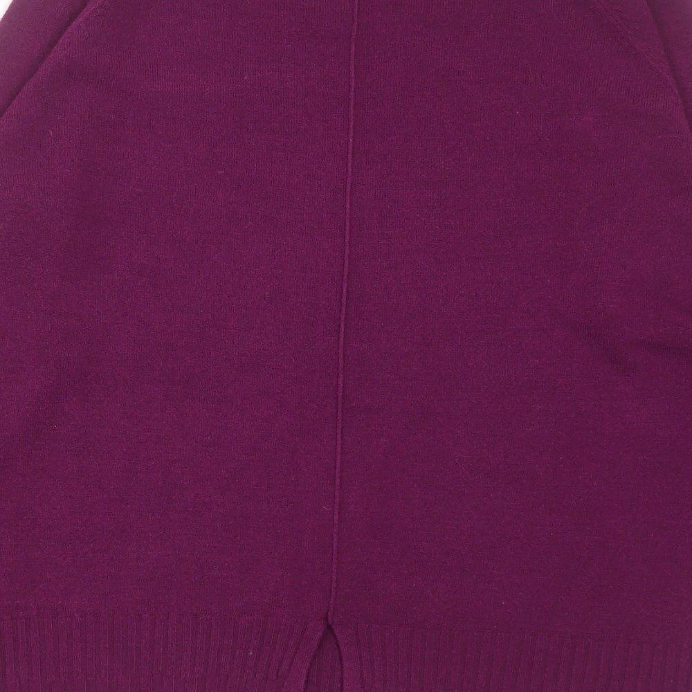 TU Womens Purple Crew Neck Acrylic Pullover Jumper Size 12