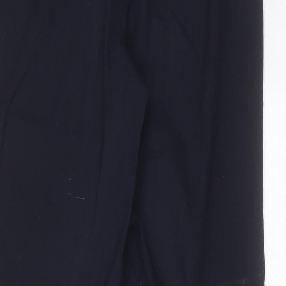 David luke Mens Blue Polyester Trousers Size 29 in L31 in Regular Hook & Eye