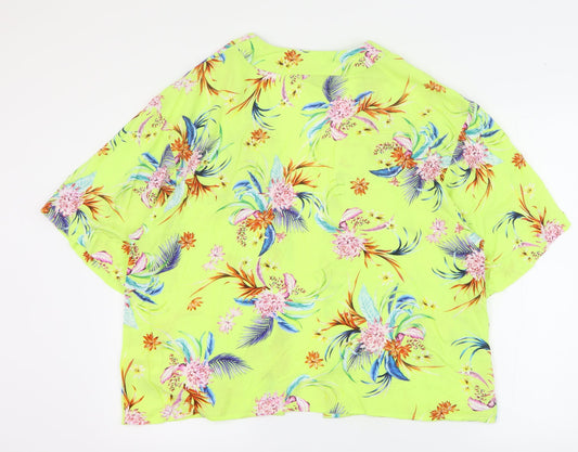 Peacocks Womens Yellow Floral Jacket Size M