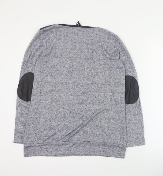 Izabel Womens Grey Round Neck Viscose Pullover Jumper Size 10