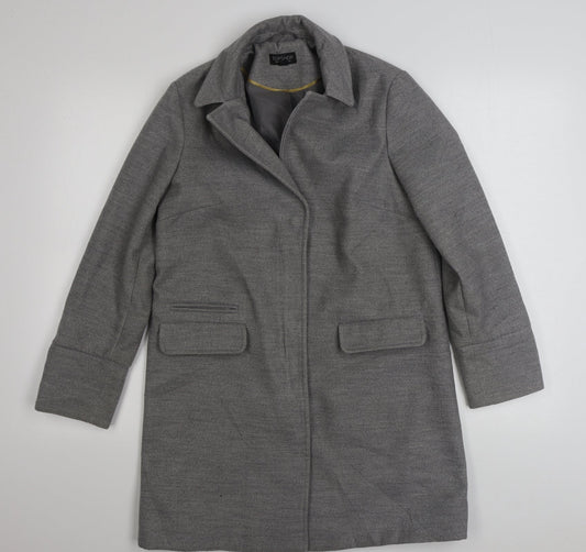 Womens UK Size 8 Topshop Grey Overcoat