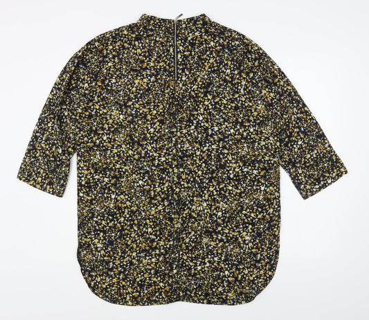 Primark Womens Multicoloured Geometric Polyester Basic Blouse Size 14 High Neck