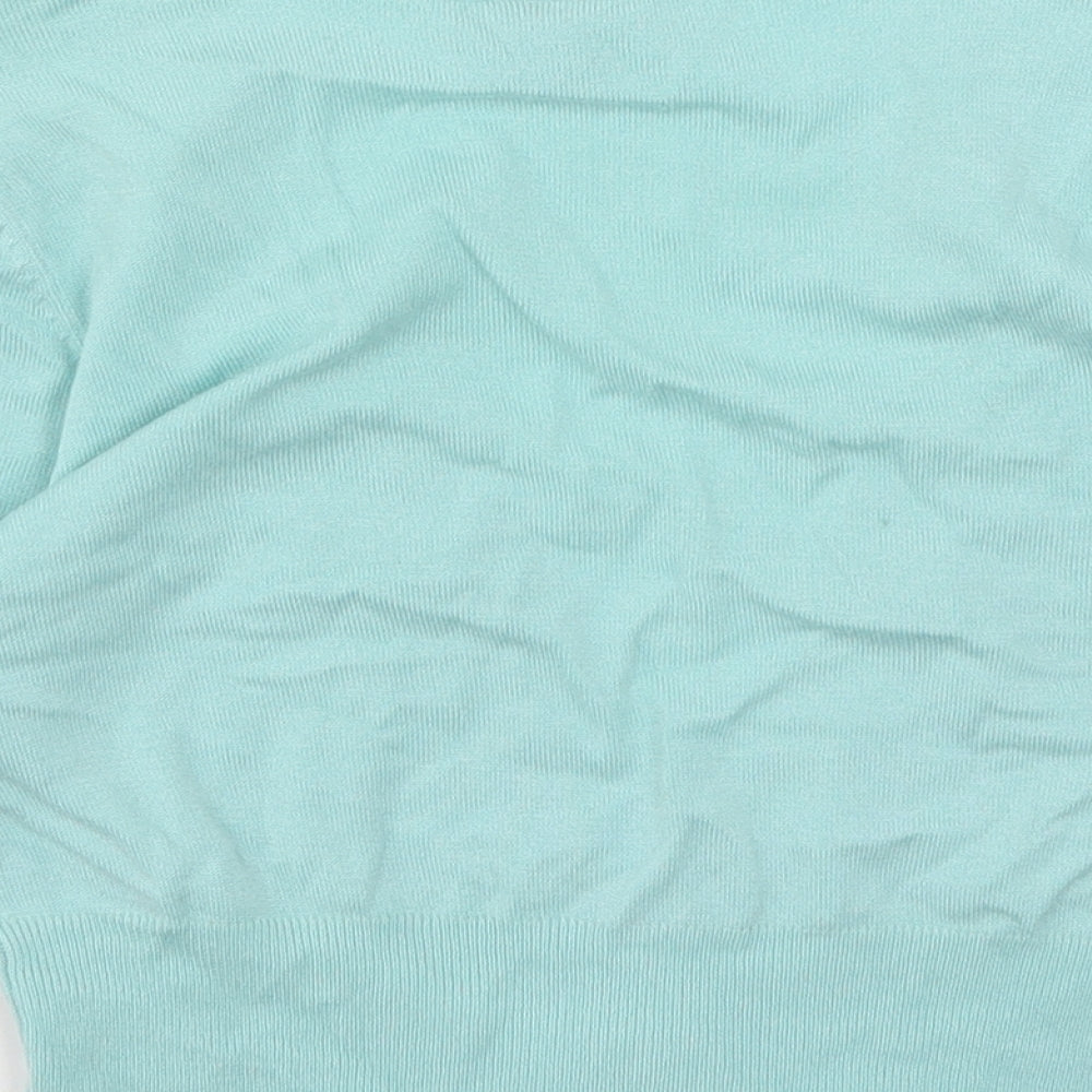 TU Womens Green V-Neck Viscose Cardigan Jumper Size 8