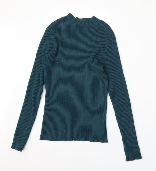 Primark Womens Blue Round Neck Viscose Pullover Jumper Size 12