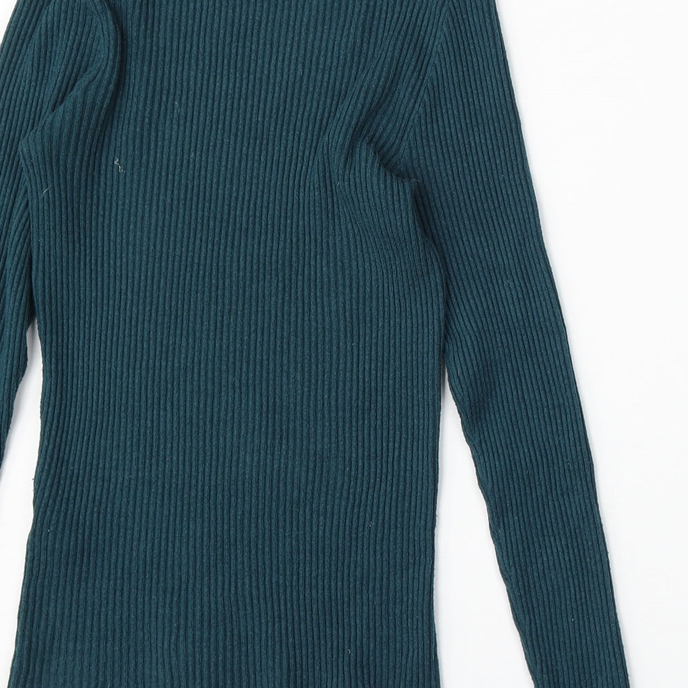 Primark Womens Blue Round Neck Viscose Pullover Jumper Size 12