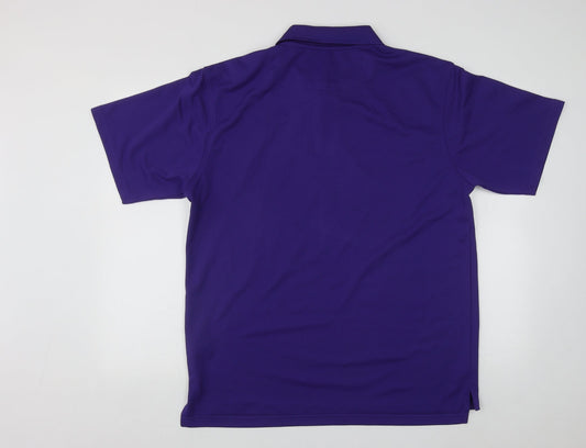 Henbury Mens Purple Polyester Polo Size XL Collared Button - Ballyclare Golf