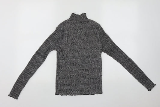 Primark Womens Grey High Neck Polyester Pullover Jumper Size 6