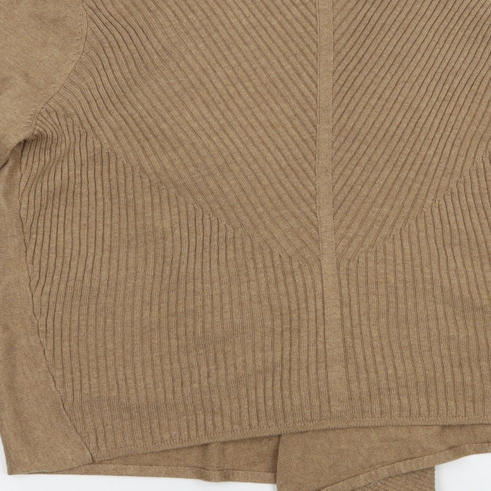 George Womens Beige V-Neck Acrylic Cardigan Jumper Size 14