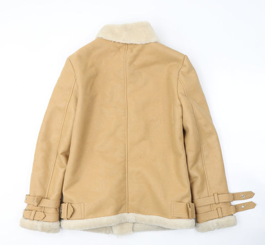 Missguided Womens Beige Jacket Coat Size 4 Zip