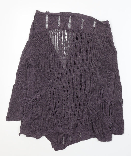 Indigo Womens Purple V-Neck Viscose Cardigan Jumper Size 8